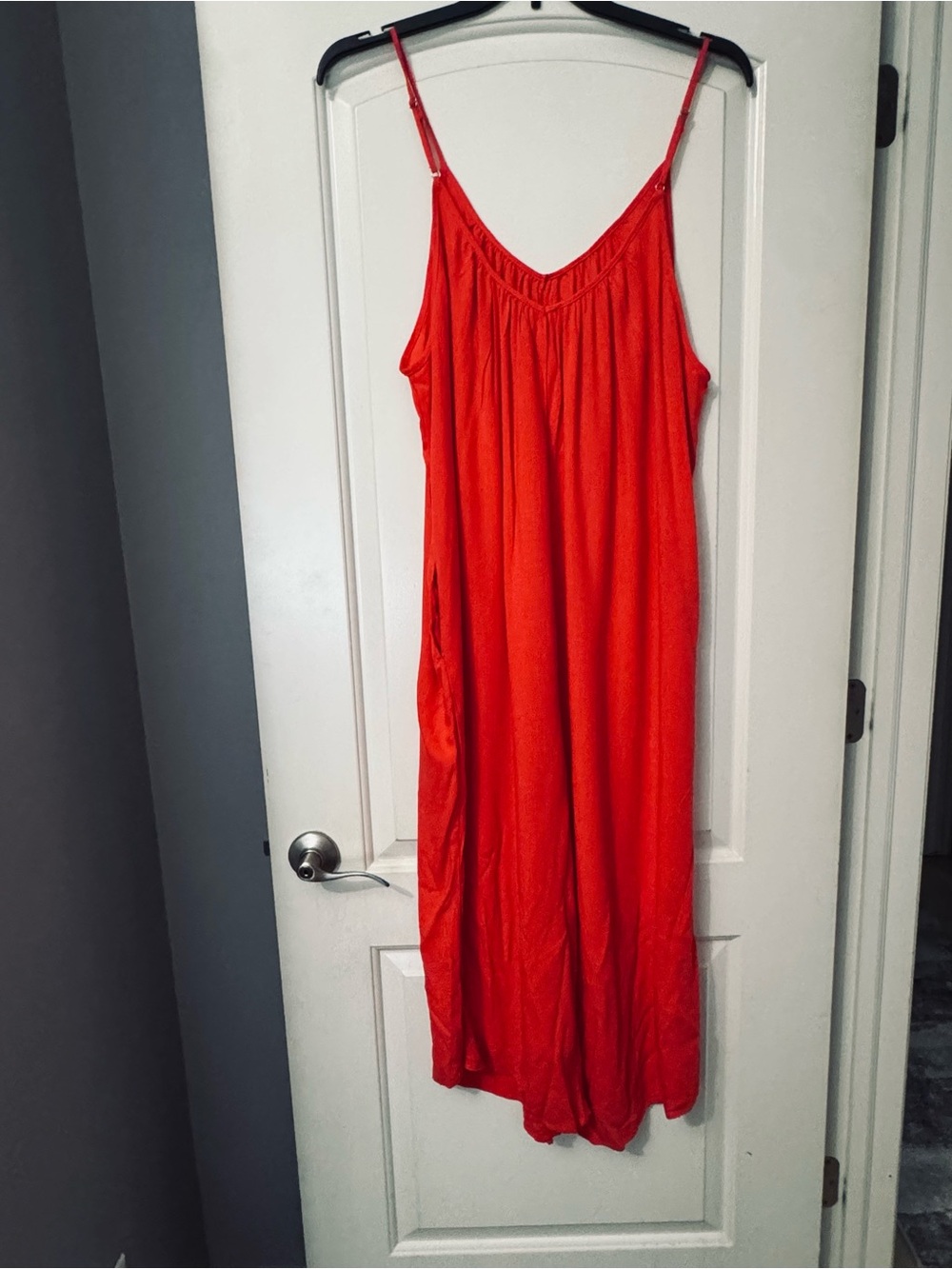 Lulu's Vibrant Red Slip Jumpsuit